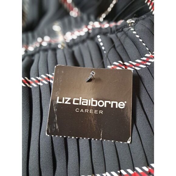 Liz Claiborne Skirt Blue Red Plaid Pleated Unforgettable Romance Size Large - Picture 7 of 8